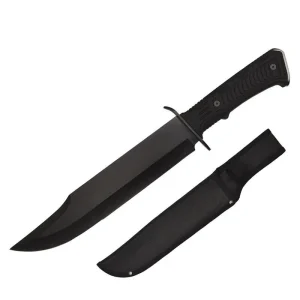 15″ Full Tang Rubber Grip Fighting Machete - Sawback Edition