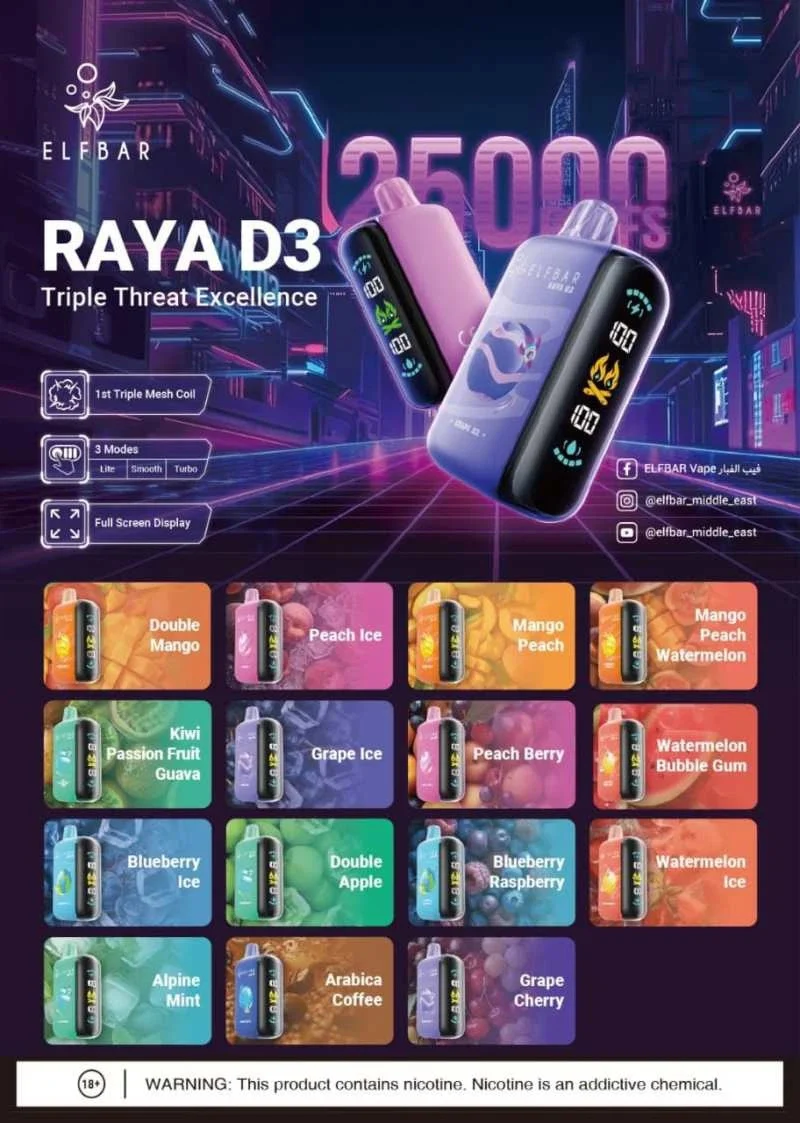 ELFBAR RAYA D3 25000 Puff Disposable Genuine Stock Buy Now - Image 2