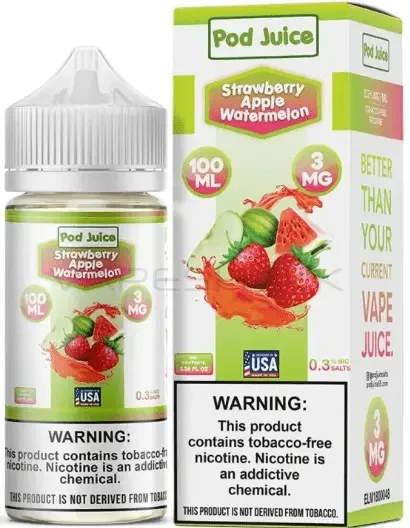 Strawberry Apple Watermelon by Pod Juice 100ML